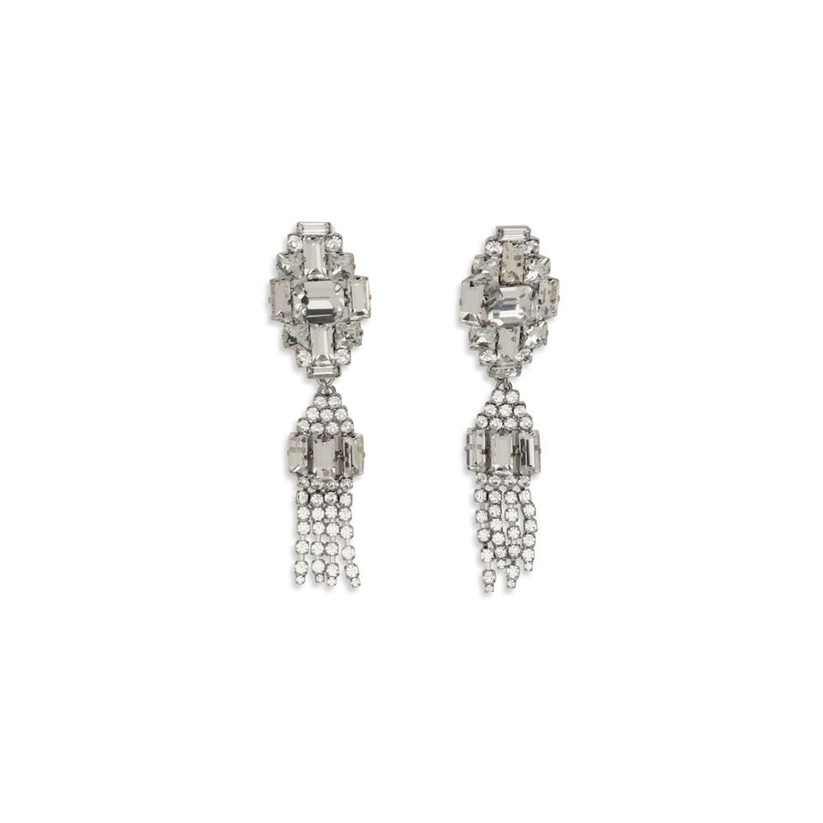 Alessandra Rich Metal with crystal embellishment earrings in silver