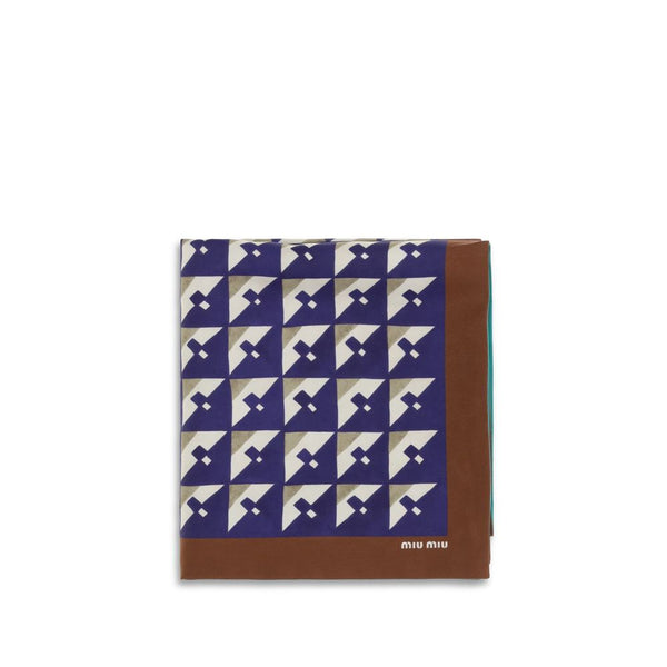 Miu Miu 100% Silk scarf in navy