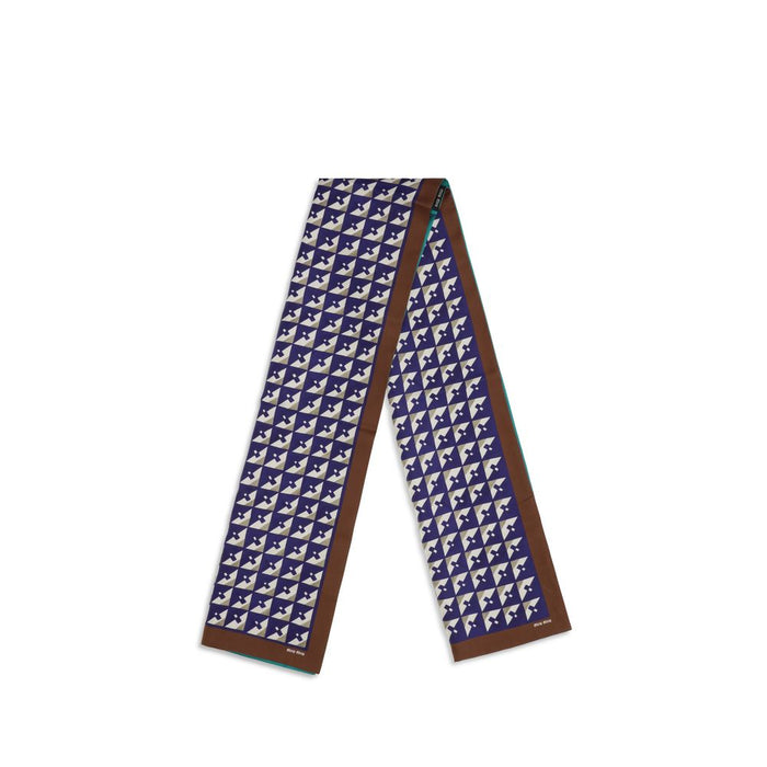 Miu Miu 100% Silk scarf in navy — view 2