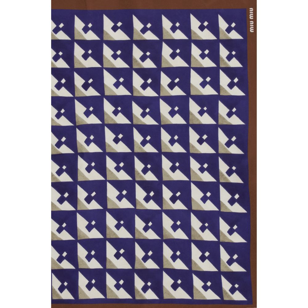 Miu Miu 100% Silk scarf in navy — view 3