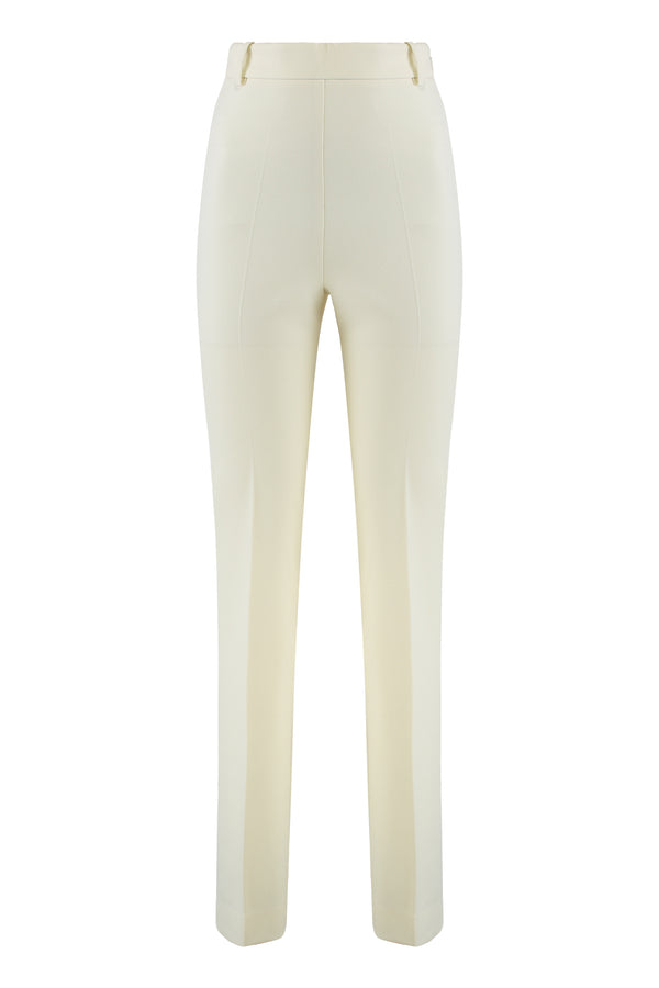 Trousers Skinny High-Waisted Cream Polyester