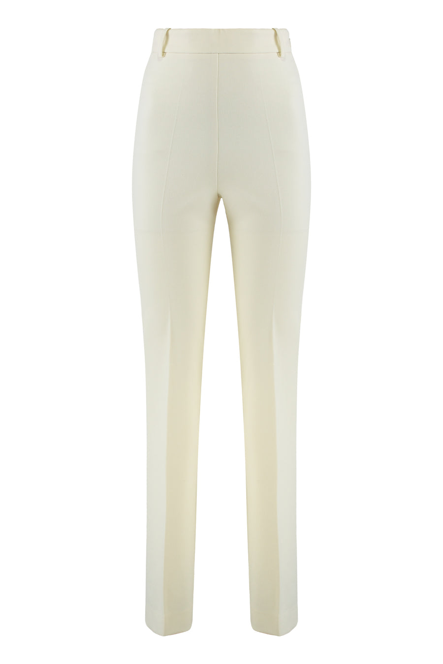 Trousers Skinny High-Waisted Cream Polyester