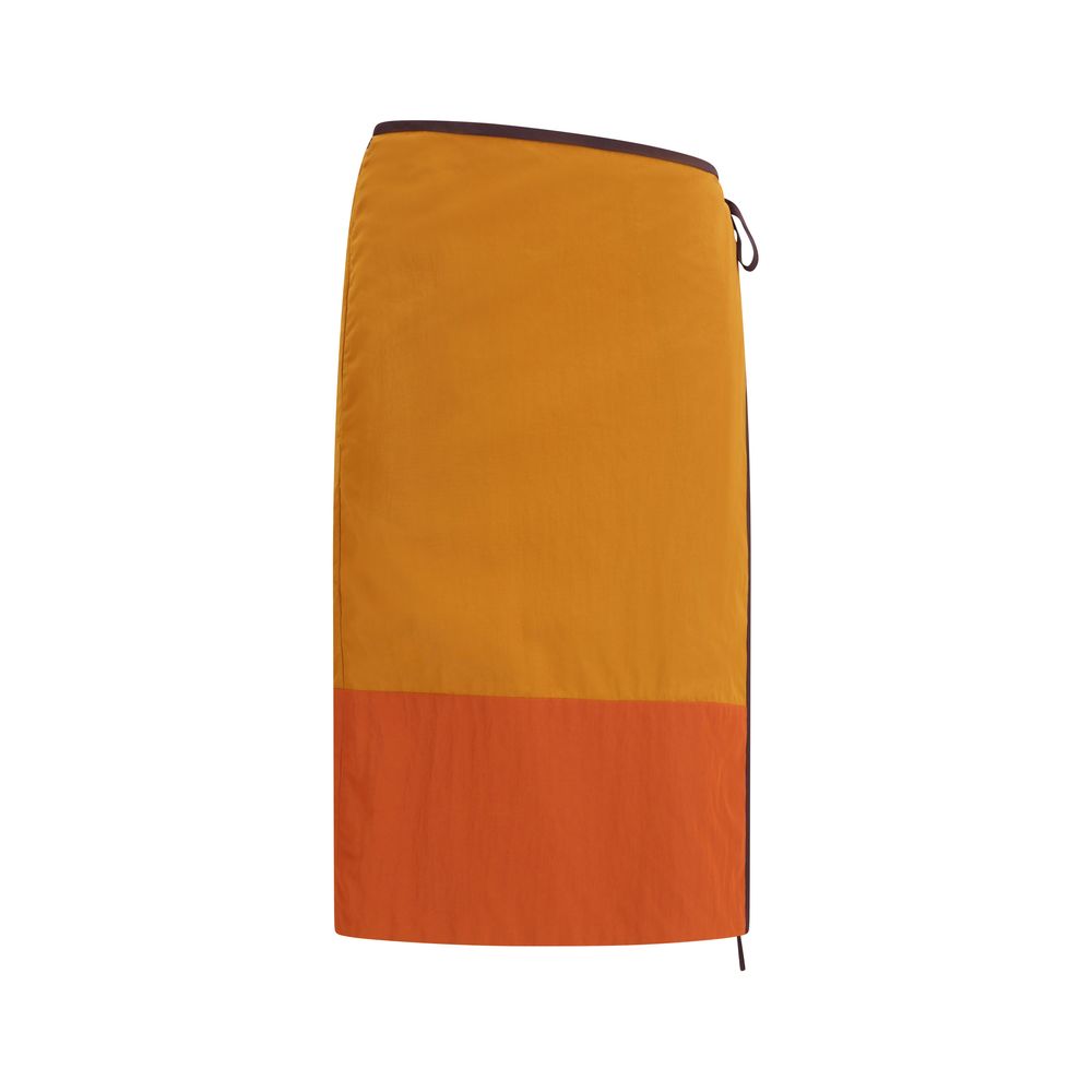 Saint Laurent 100% Nylon skirt in orange