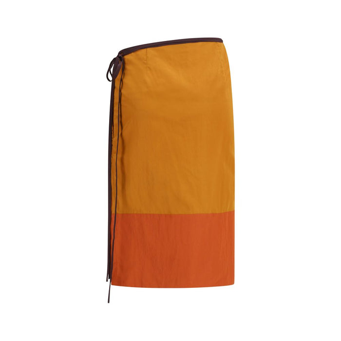 Saint Laurent 100% Nylon skirt in orange — view 2