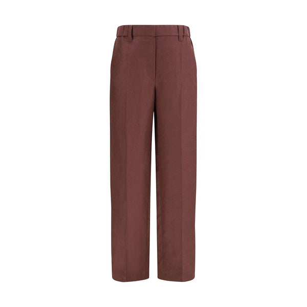Brunello Cucinelli 100% Linen trousers in brown