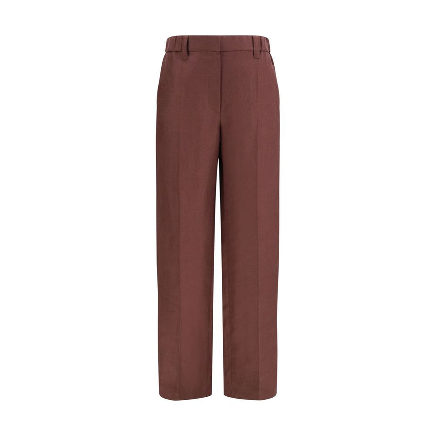 Brunello Cucinelli 100% Linen trousers in brown