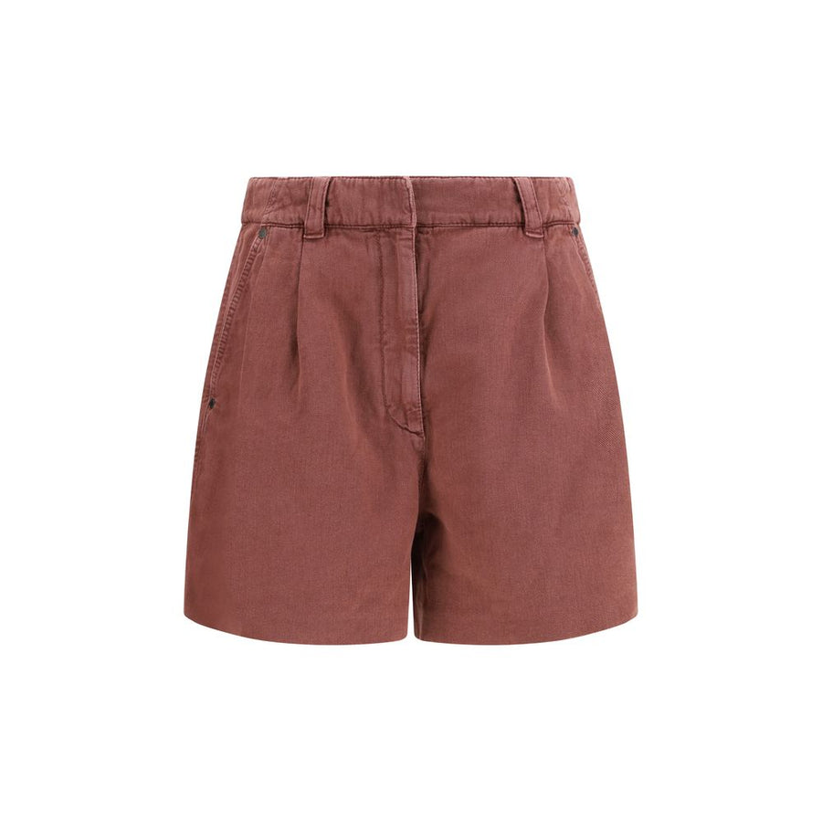Brunello Cucinelli 60% Cotton 40% Linen bermuda shorts in brown