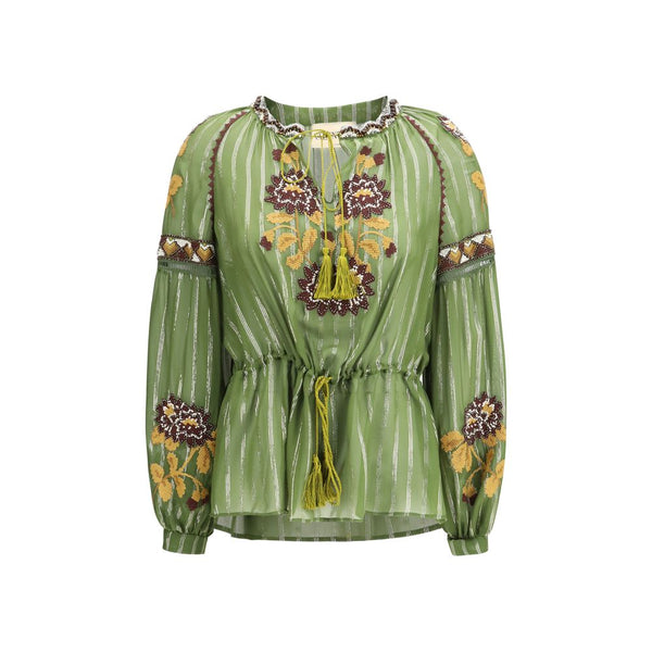 Valentino 100% Silk blouse in green