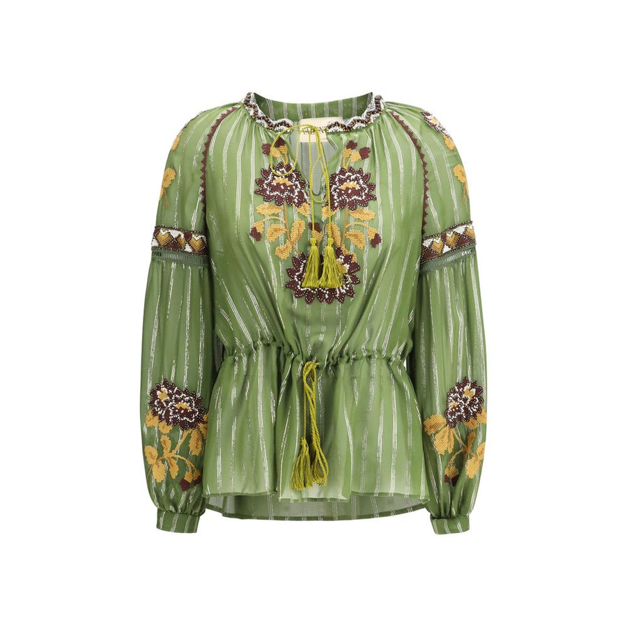 Valentino 100% Silk blouse in green