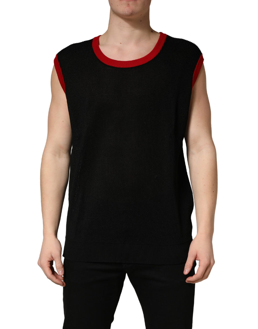 Dolce & Gabbana 89% Cotton tank top in black
