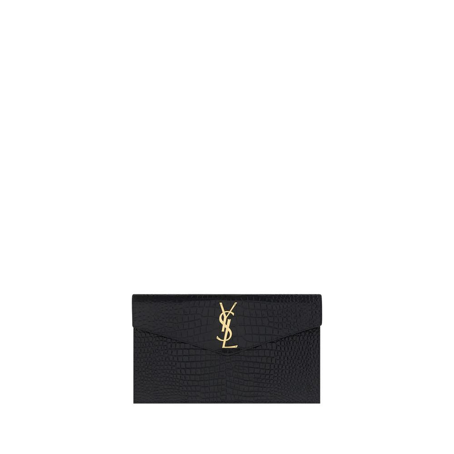 Saint Laurent 100% Calf Leather Bos Taurus clutch in black