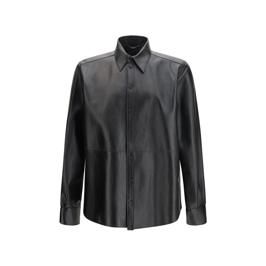 Dolce & Gabbana 100% leather shirt in black