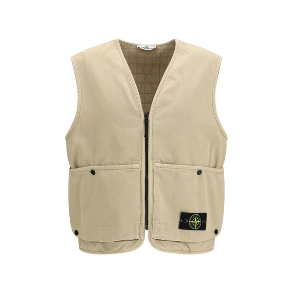 Stone Island 100% Cotton vest in beige