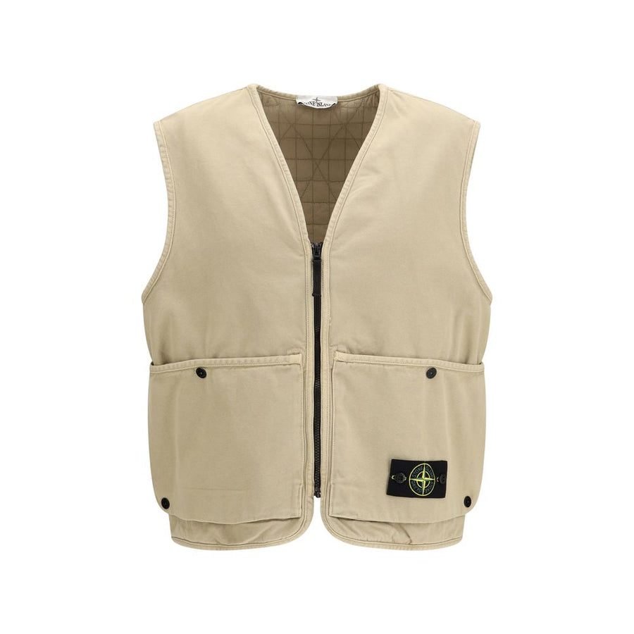 Stone Island 100% Cotton vest in beige