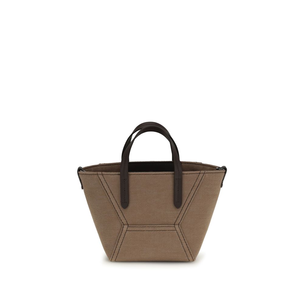 Beige Cotton Handbag Bag
