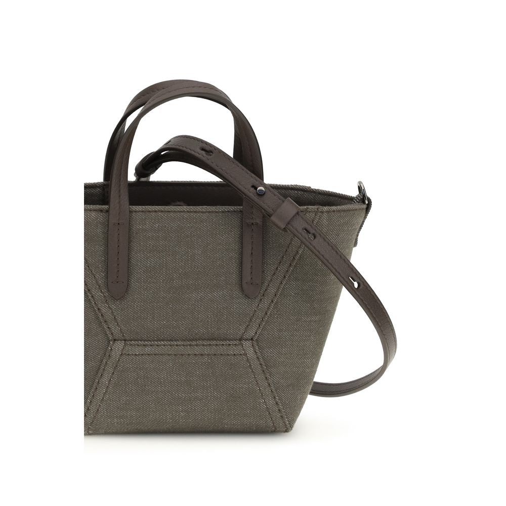 Bicolor Cotton Handbag Bag