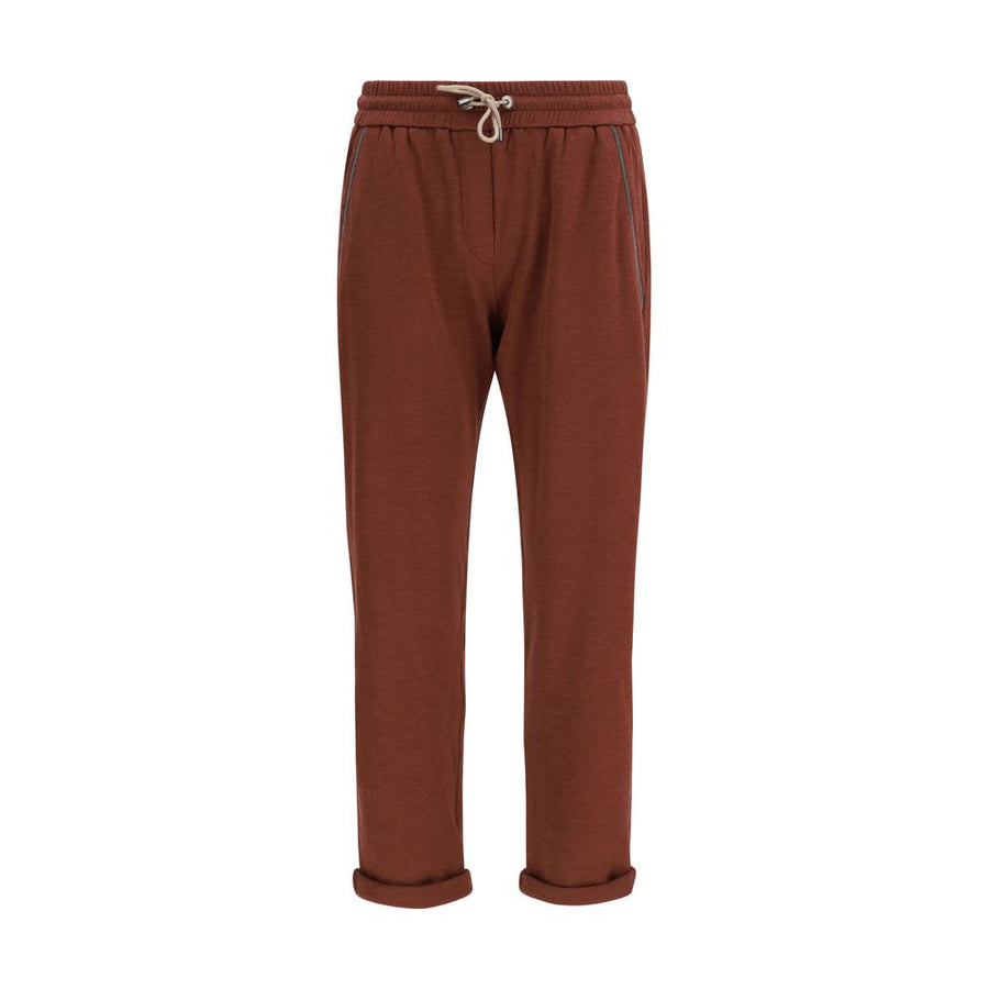 Brunello Cucinelli 67% Cotton joggers in bordeaux