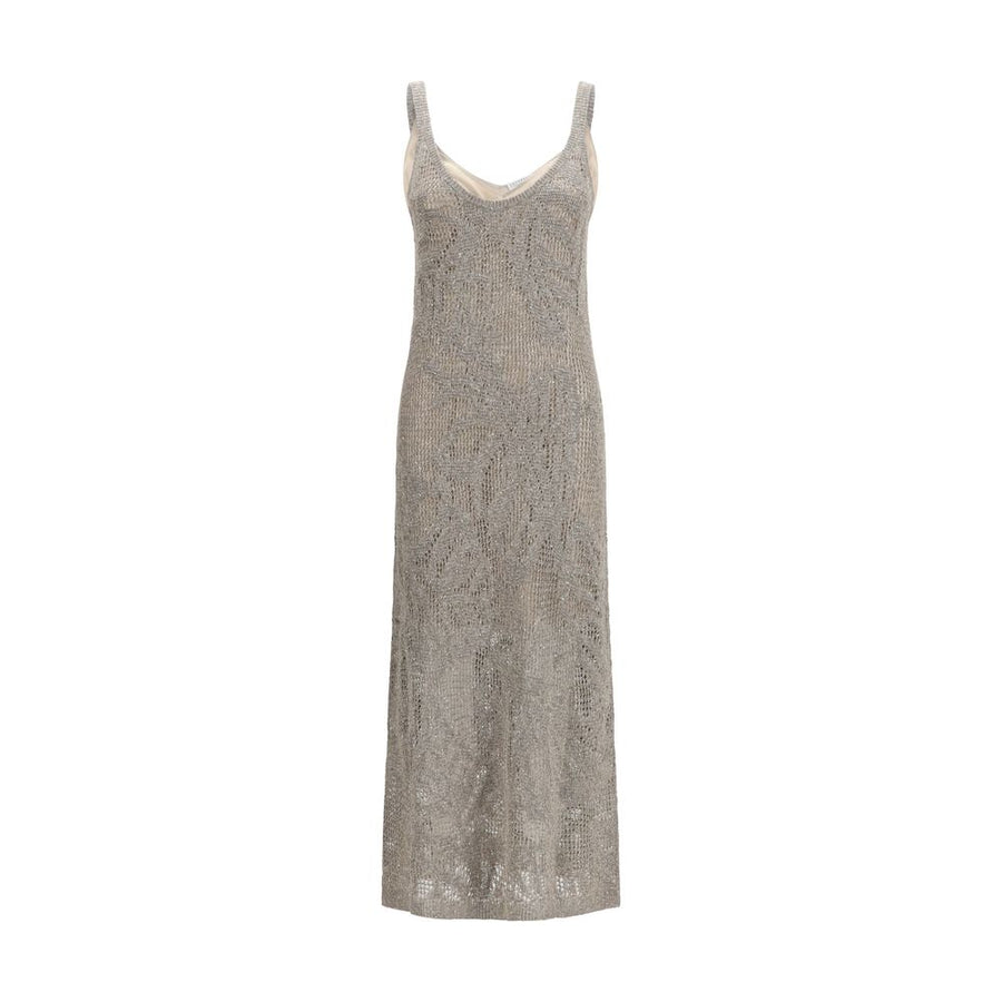 Brunello Cucinelli 94% Linen tank dress in gray