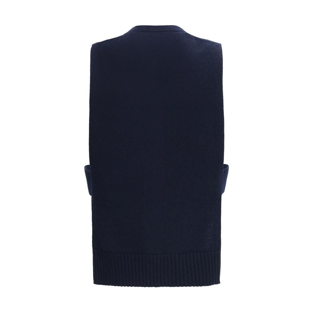 Miu Miu 100% Cashmere vest in navy — view 2
