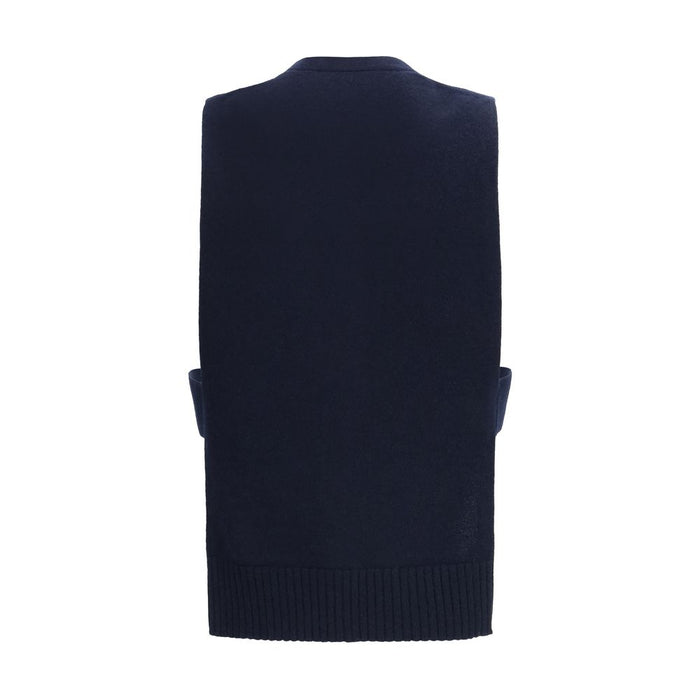 Miu Miu 100% Cashmere vest in navy — view 2