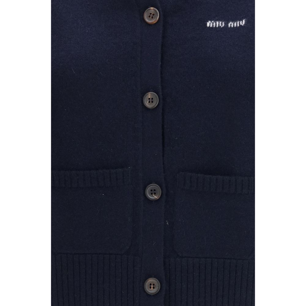 Miu Miu 100% Cashmere vest in navy — view 3