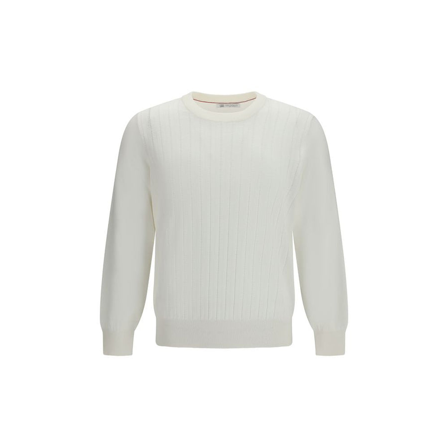 Brunello Cucinelli 100% Cotton sweater in white