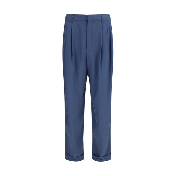 Saint Laurent 100% Silk trousers in blue