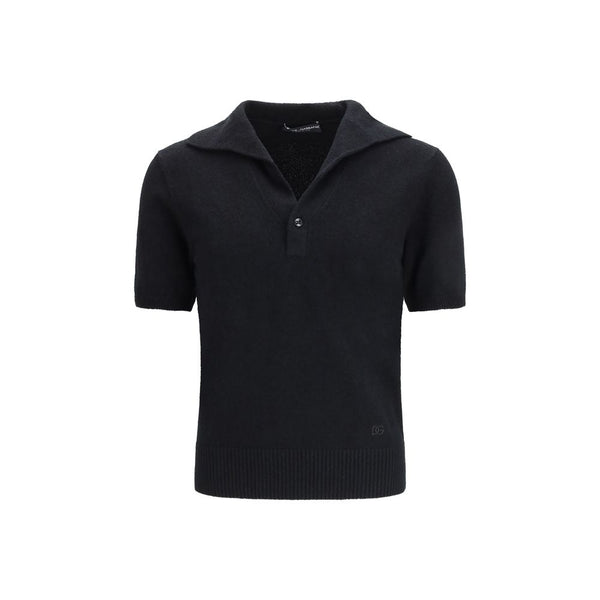 Dolce & Gabbana 65% Cotton polo shirt in black