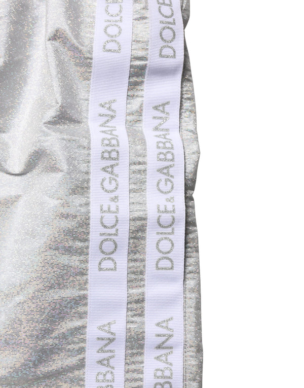 Dolce & Gabbana 100% Polyester (shell); 85% Nylon 15% Elastane (lining) swim shorts in silver