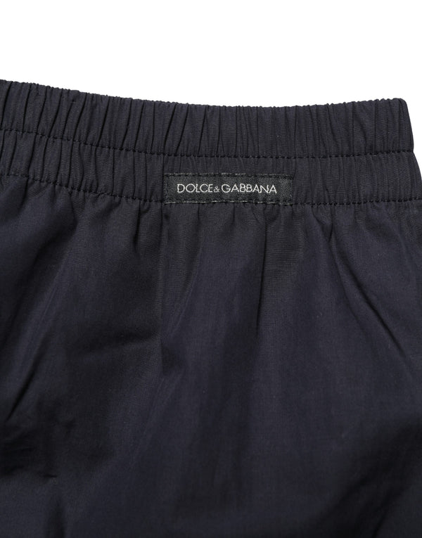 Dolce & Gabbana 100% Cotton swim shorts in black