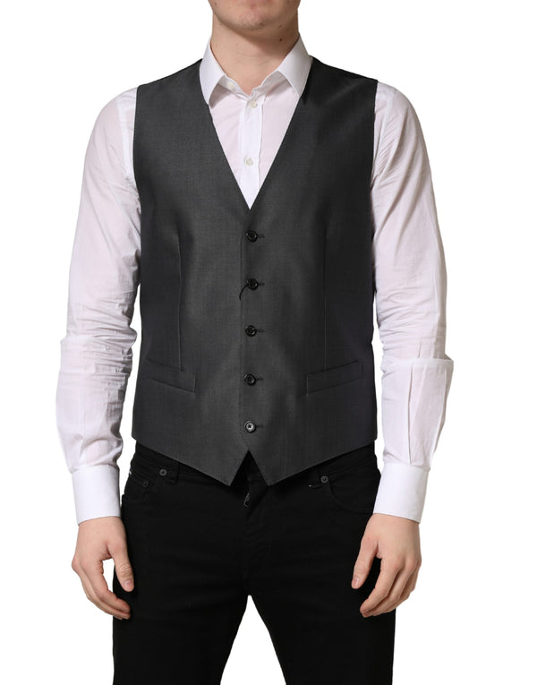 Dolce & Gabbana 82% Virgin Wool 18% Silk vest in black