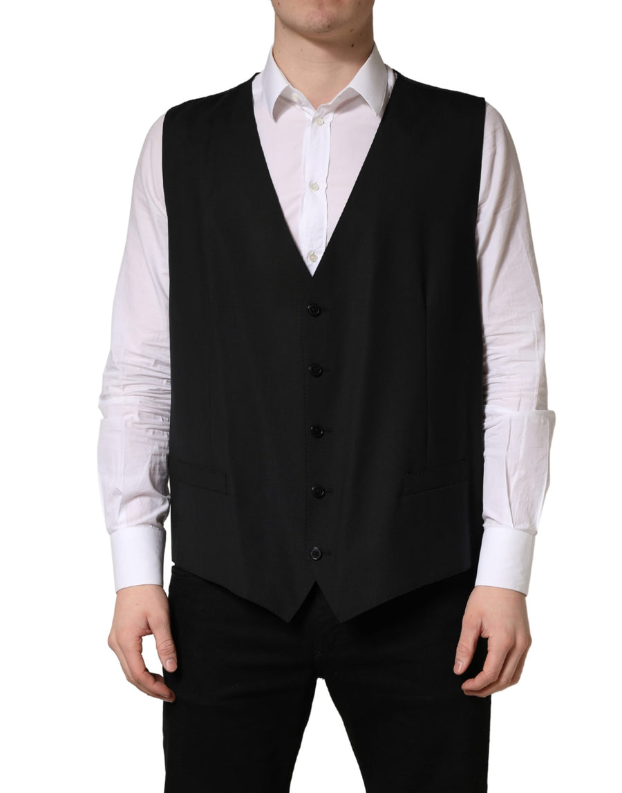 Dolce & Gabbana 97% Virgin Wool vest in black