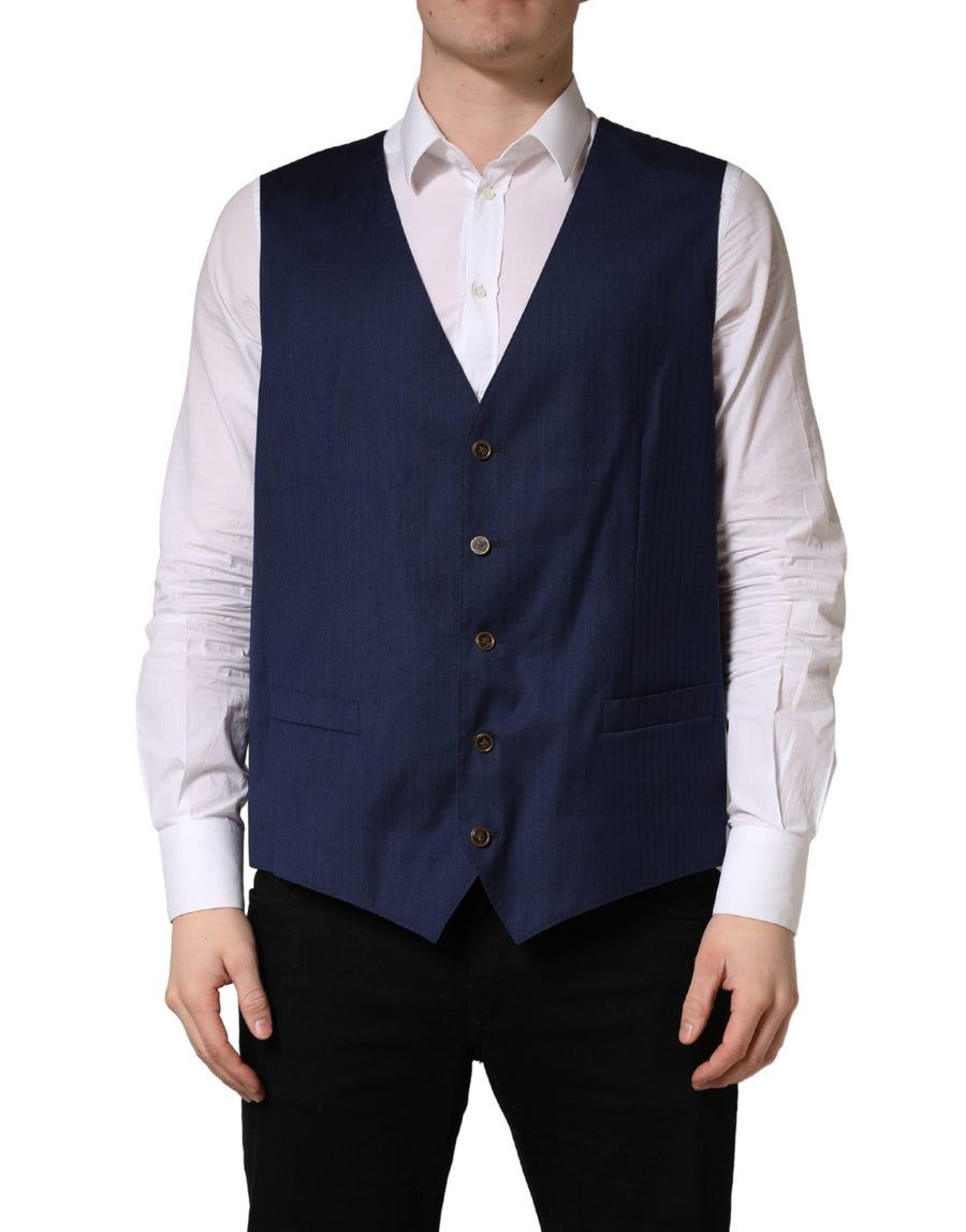Dolce & Gabbana 90% Virgin Wool vest in navy