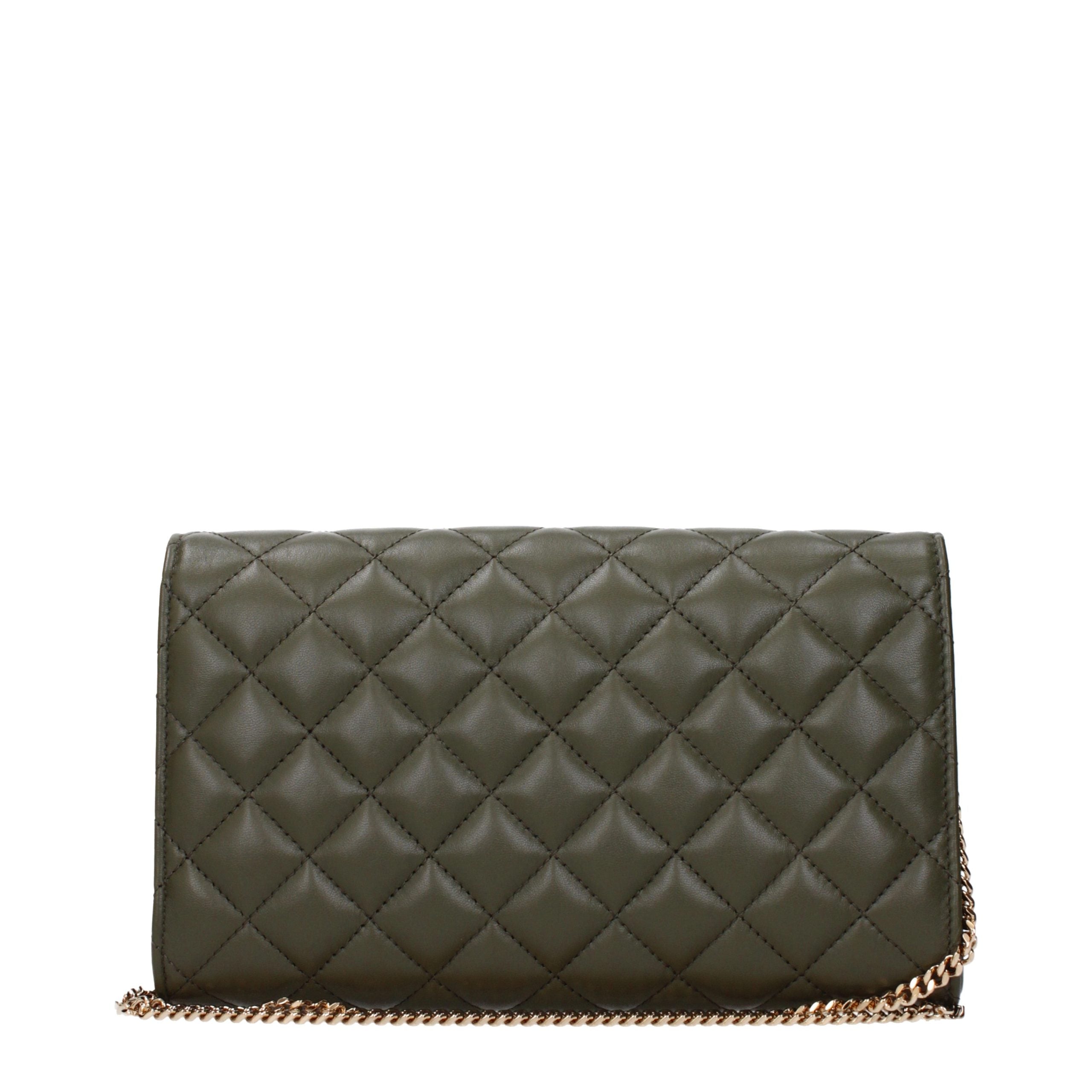 Green Leather Clutch Bag