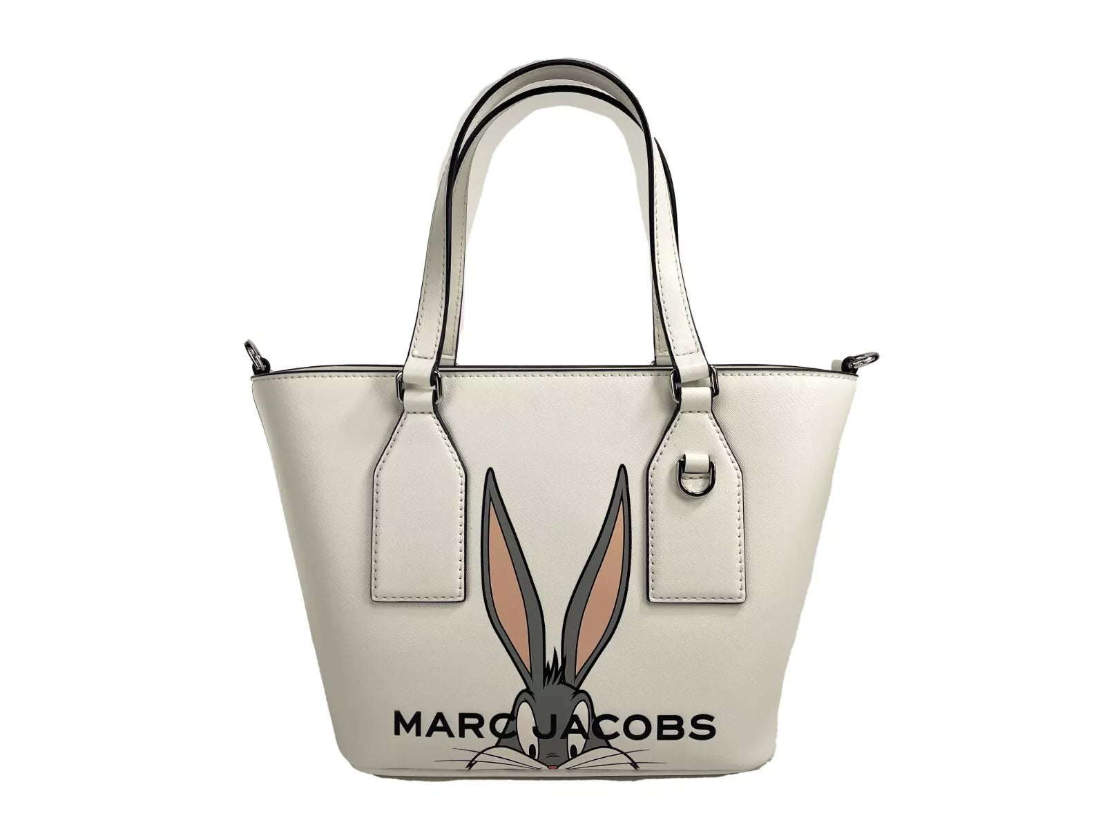 Marc Jacobs X Looney Tunes Bugs Bunny Small Leather Satchel Crossbody Bag Silver