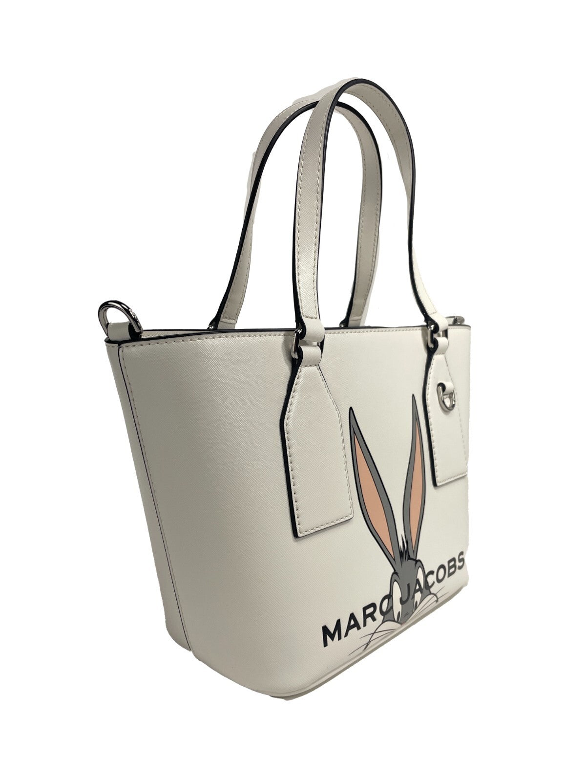 Marc Jacobs X Looney Tunes Bugs Bunny Small Leather Satchel Crossbody Bag Silver