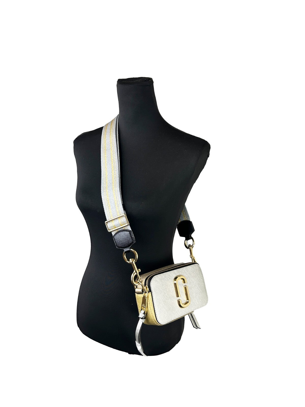 Marc Jacobs Womens Snapshot Crossbody Platinum Multi Oh129l01pf21-044 Ne Size Gold