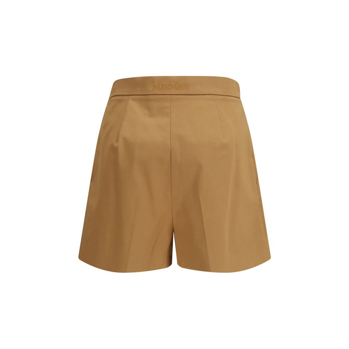 Max Mara 97% Cotton 3% Elastane bermuda shorts in beige — view 2