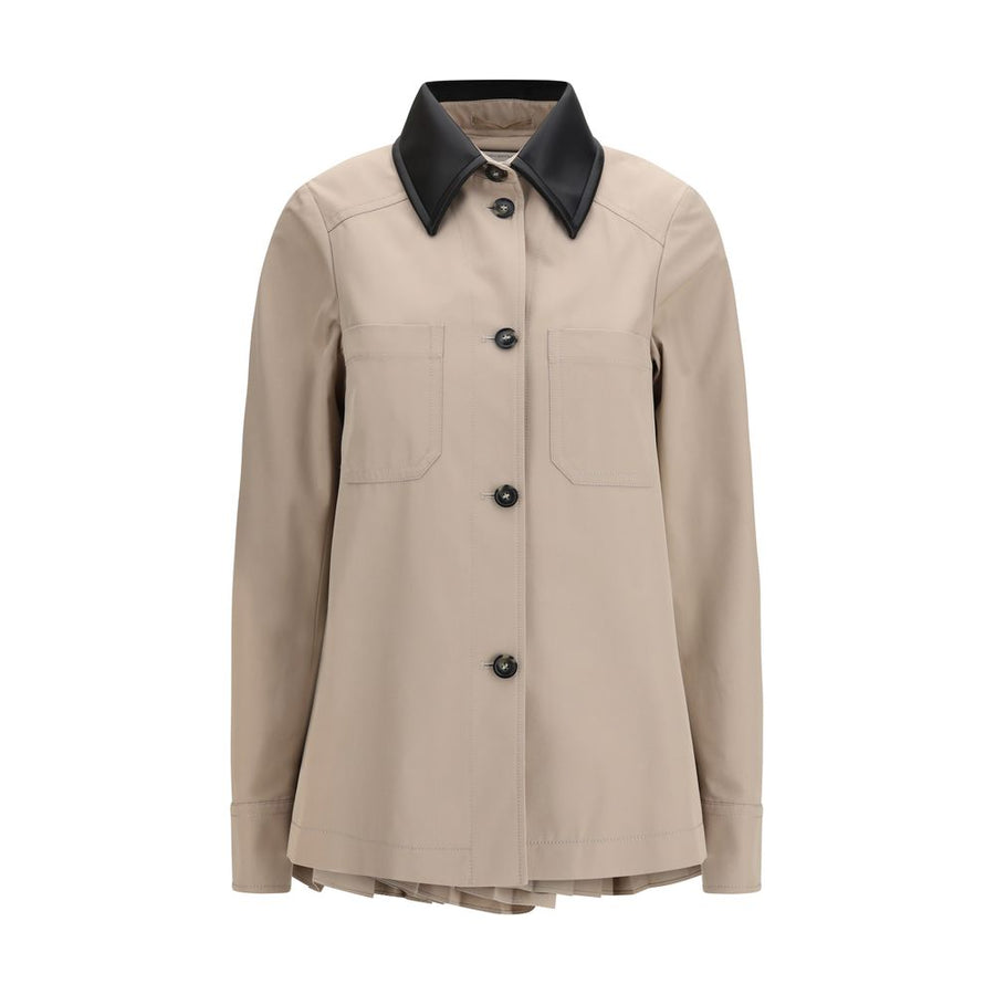 Max Mara OUTER 62% Polyester 38% Cotton INNER 50% Acetate 50% Viscose coat in beige