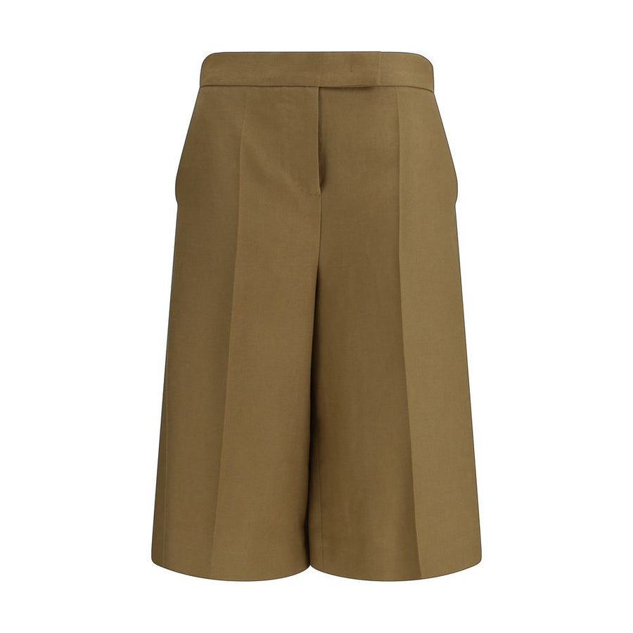 Max Mara 100% Linen bermuda shorts in brown