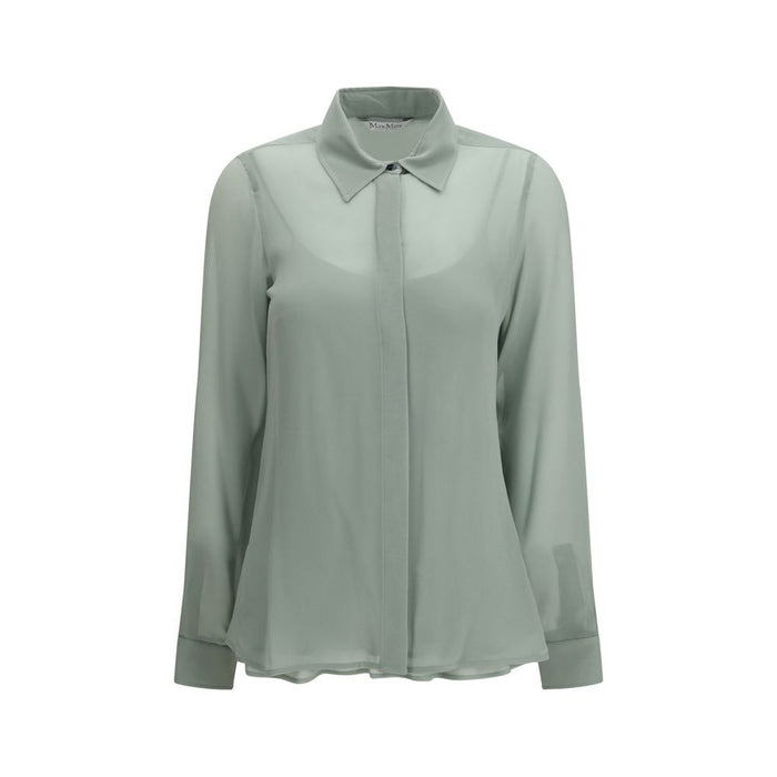 Max Mara 100% Silk shirt in green