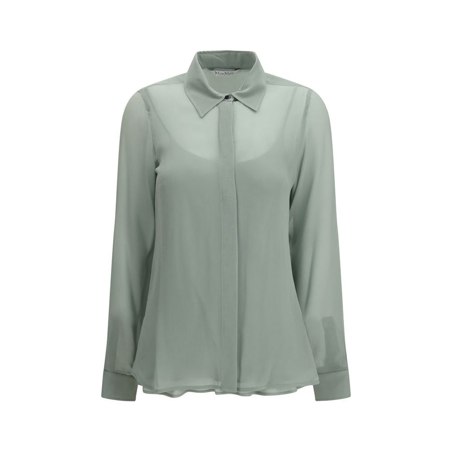 Max Mara 100% Silk shirt in green