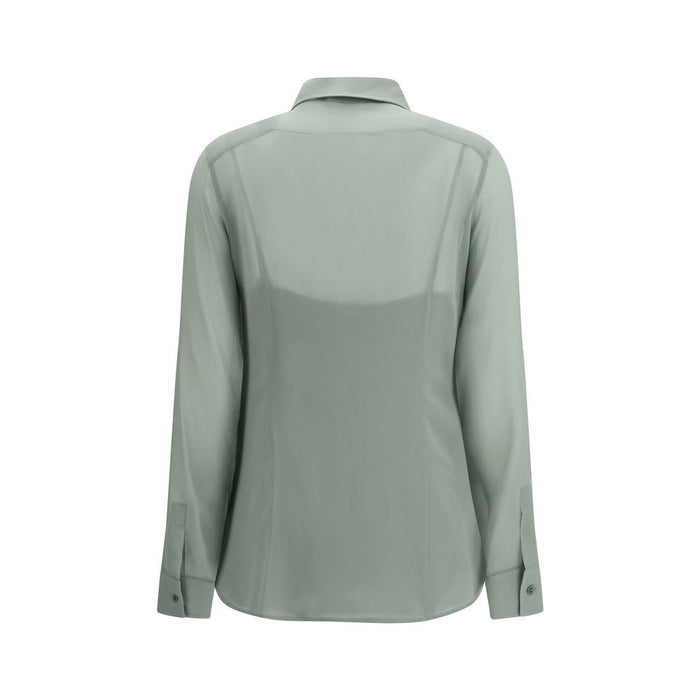 Max Mara 100% Silk shirt in green — view 2