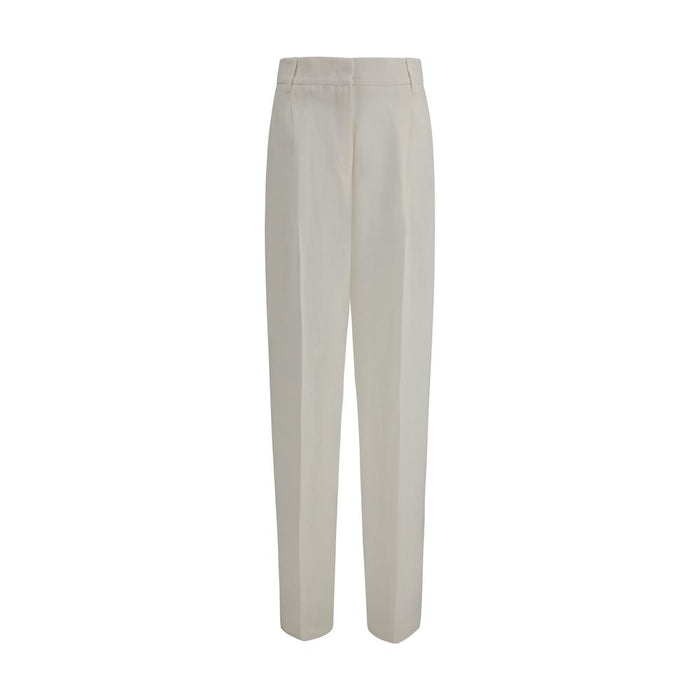Max Mara 100% Linen trousers in white
