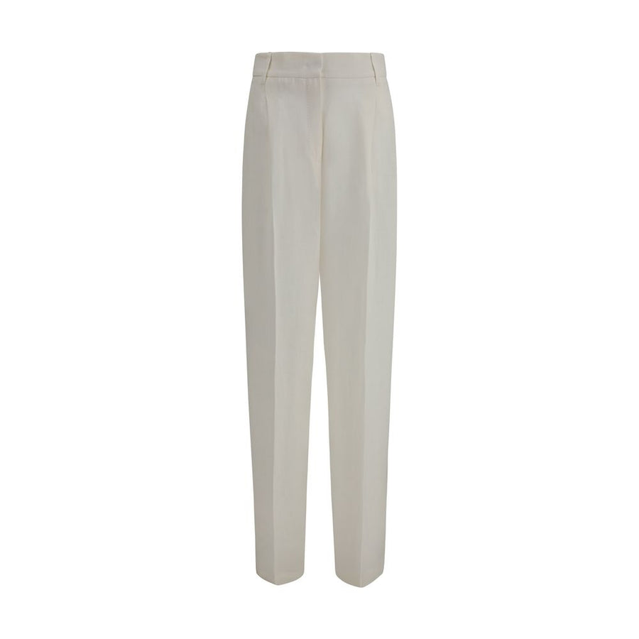 Max Mara 100% Linen trousers in white