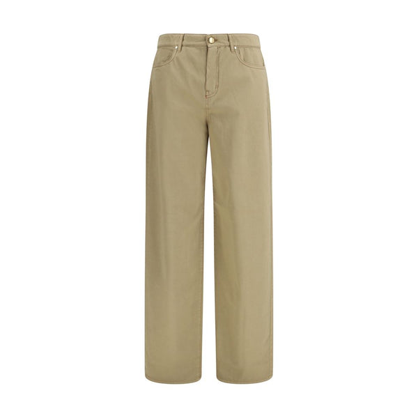 Max Mara 100% Cotton trousers in beige