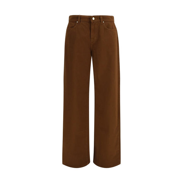 Max Mara 100% Cotton trousers in brown