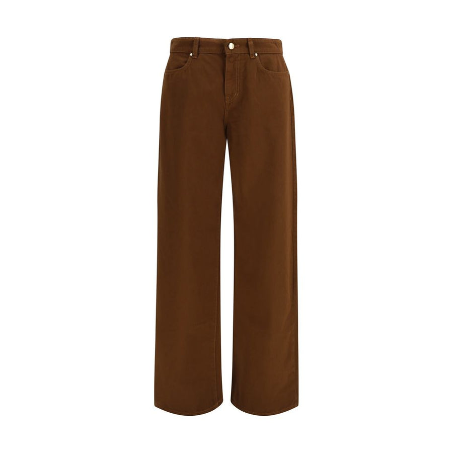 Max Mara 100% Cotton trousers in brown