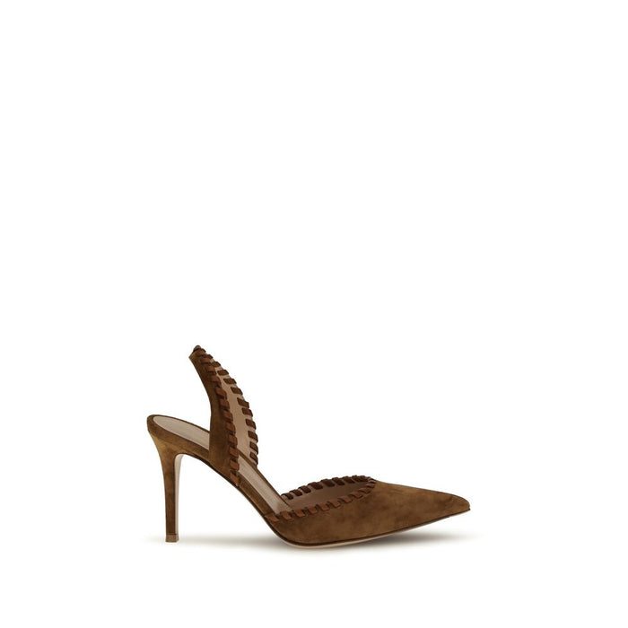 Gianvito Rossi 100% Calf Leather Bos Taurus heel in brown
