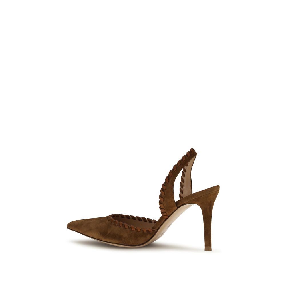 Gianvito Rossi 100% Calf Leather Bos Taurus heel in brown — view 3